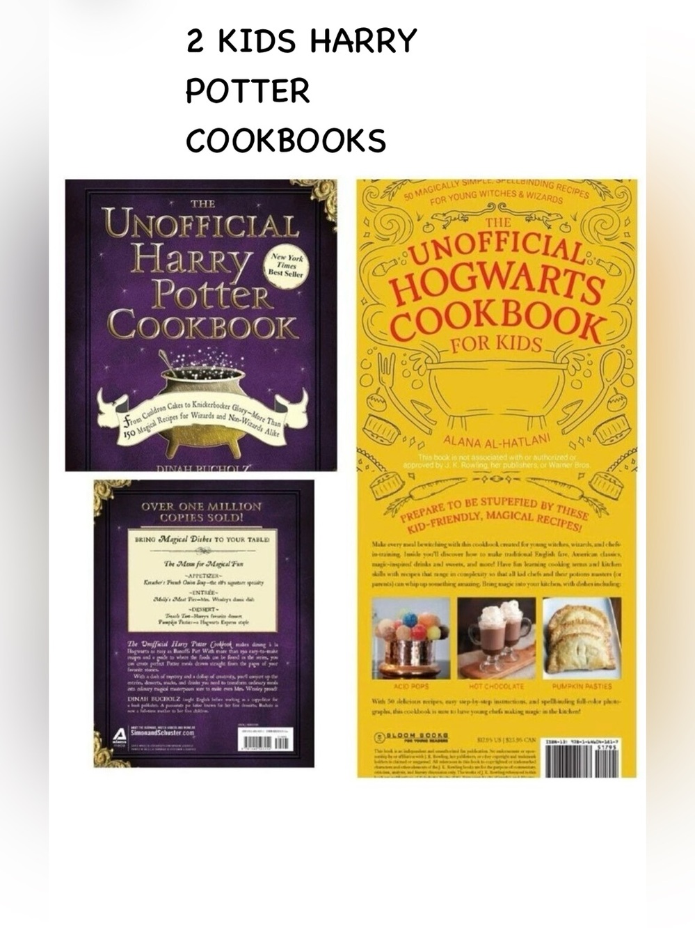 Unofficial Harry Potter & Unofficial Hogwarts Cookbooks for Kids - 2 bks